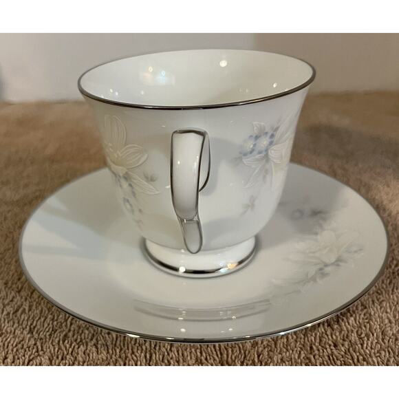 3 Noritake 3132 Cache Pot Footed Cup & Saucer Sets + 1 Cup Platinum Trim RARE - Picture 6 of 10